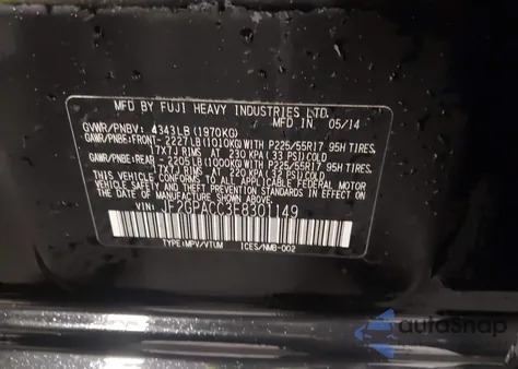 2014 Subaru Xv Crosstrek 2.0I Premium z USA, uszkodzony, nr VIN JF2GPACC3E8301149